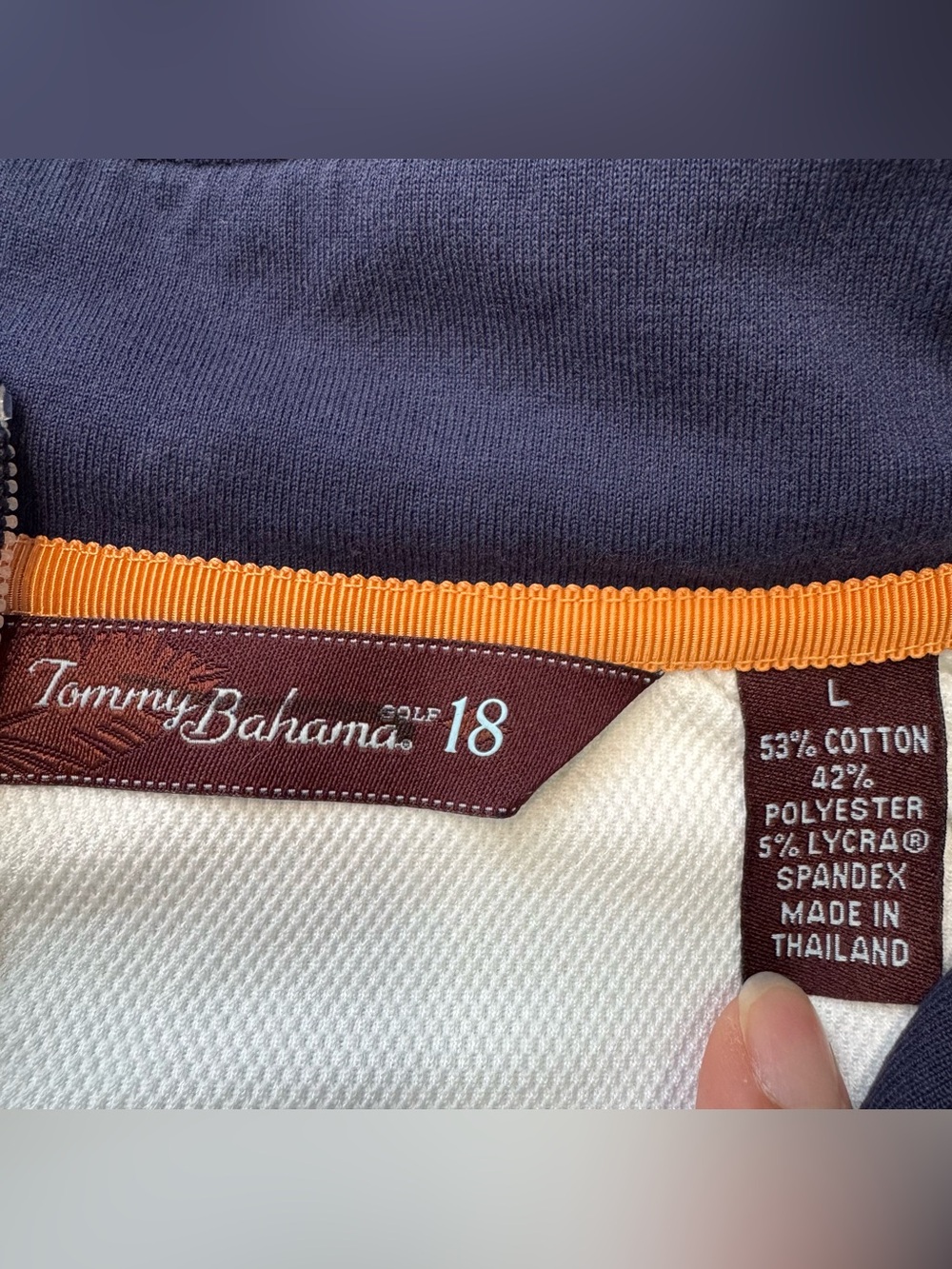 Tommy Bahama Golf 18 Quarter Zip Sweatshirt Men’s Large White Performance Preppy - Picture 4 of 6
